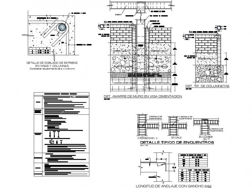 Reinforcement concrete cement (RCC) structure detail 2d view CAD construction block dwg file