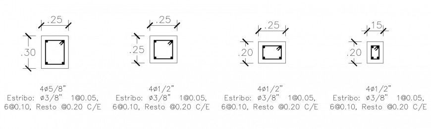 Reinforcement details drawings 2d view RCC structure dwg file