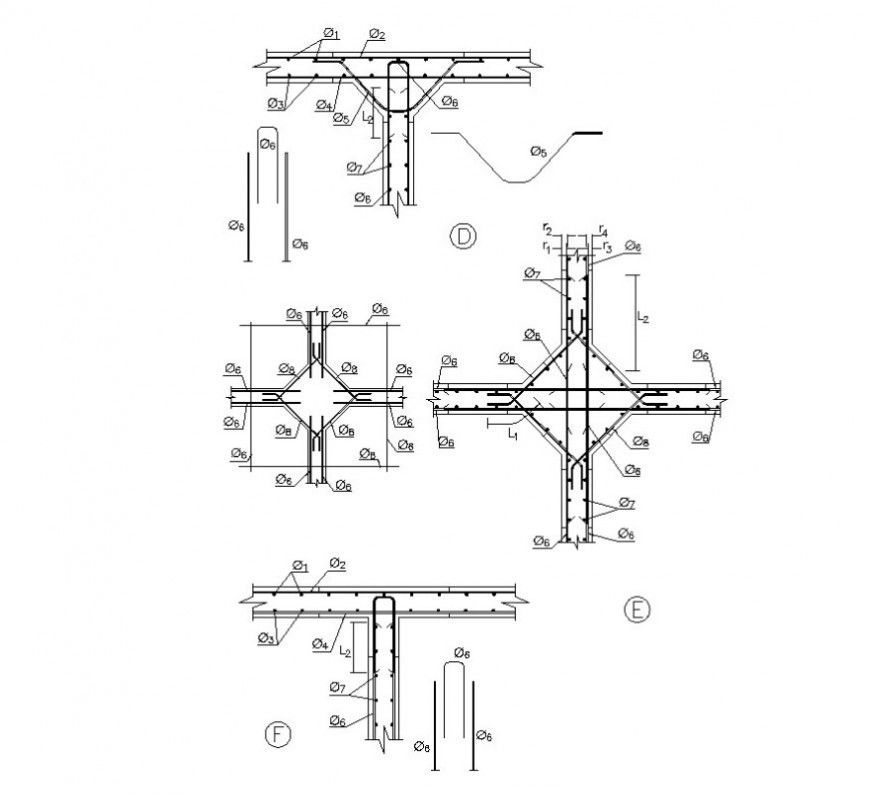 Reinforcement details in structural units drawing in Autocad
