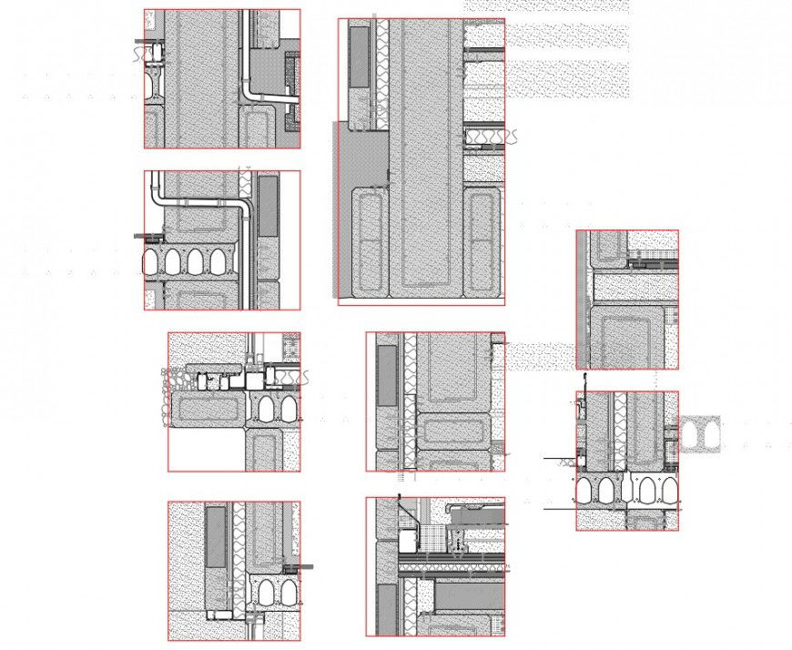 Reinforcement of wall section plan dwg file