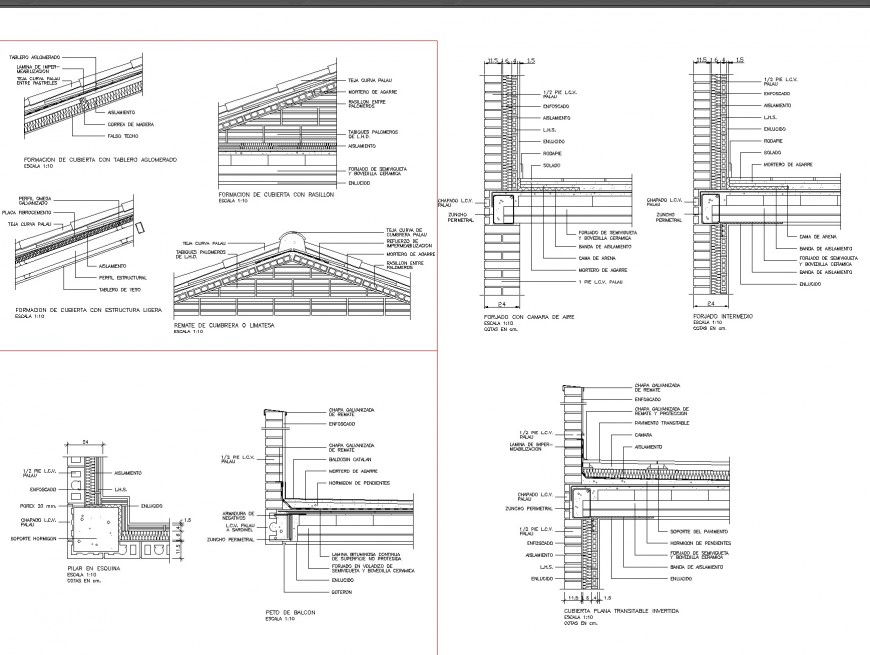 Reinforcement Roof and slab section plan autocad file