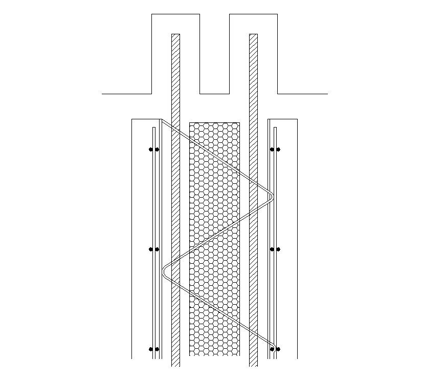 Reinforcement Structural detail layout 2d view layout file in dwg format