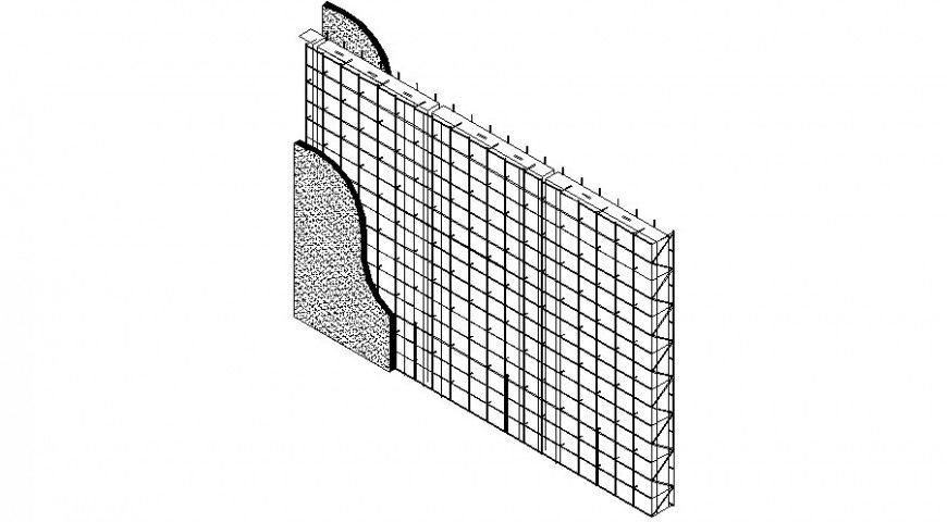 Reinforcement structure details 2d view drawing in autocad