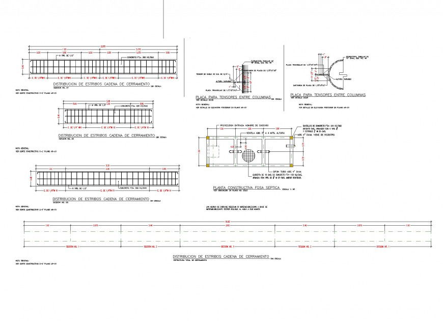 Reinforcement tank section plan dwg file