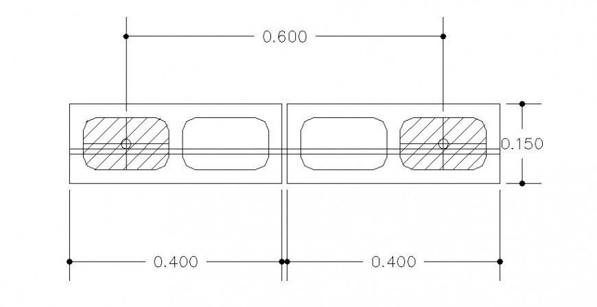 Reinforcement wall of concrete blocks structure cad drawing details dwg file