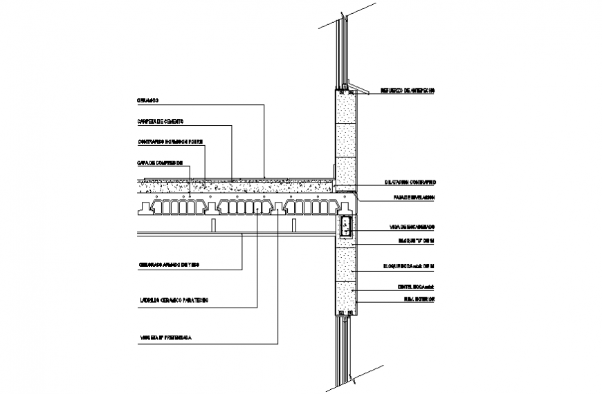 Reinforcement wall section detail dwg file