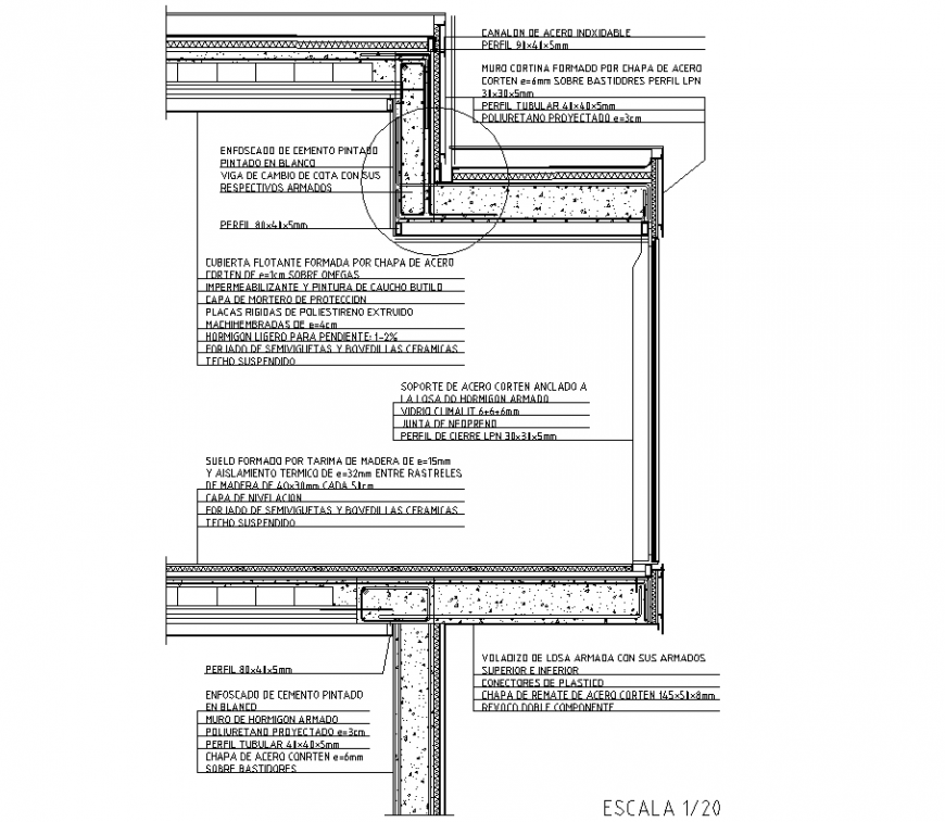 Reinforcement wall section plan detail dwg file