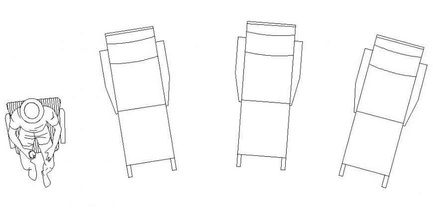Relaxing chair detail elevation 2d drawing autoacd file