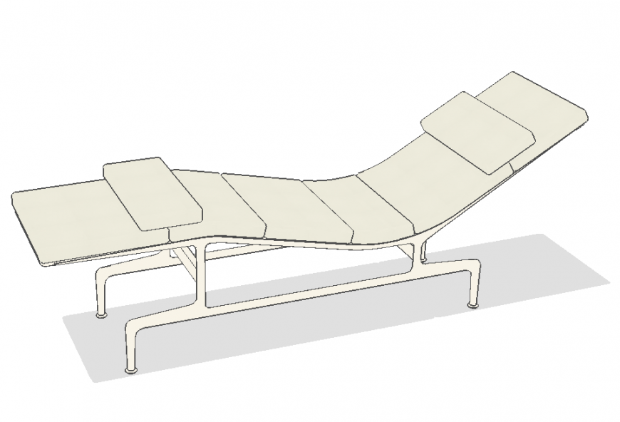Relaxing chair detail elevation 3d model sketch-up file