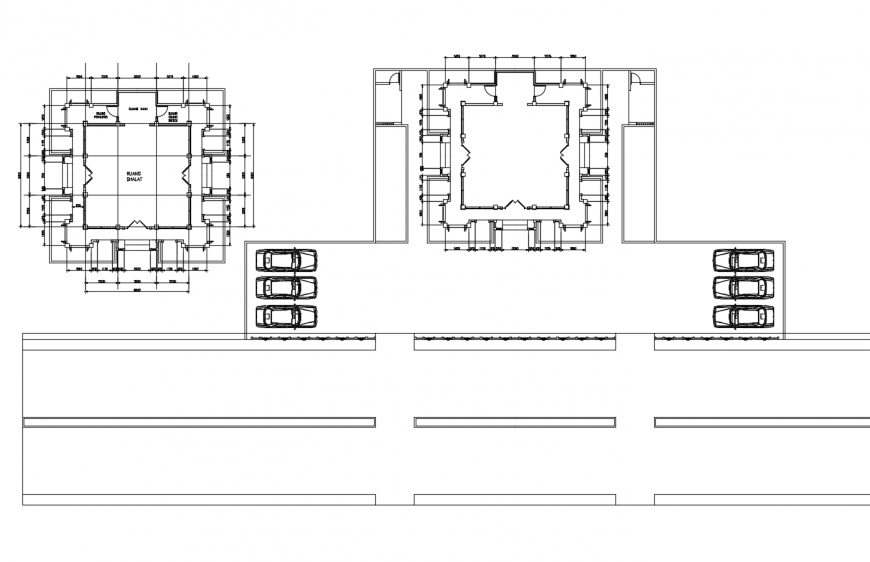 Religious mosque distribution and site plan cad drawing details dwg file