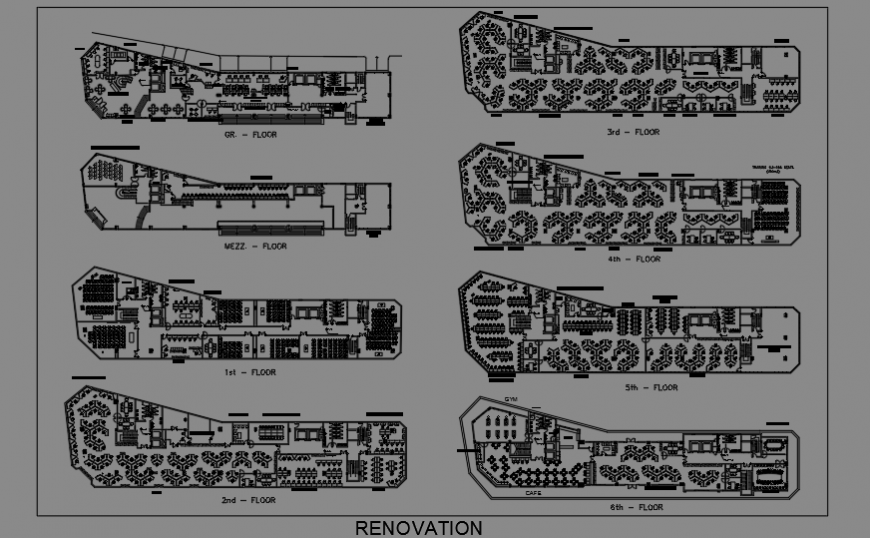 Renovation Layout design drawing of commercial building design drawing
