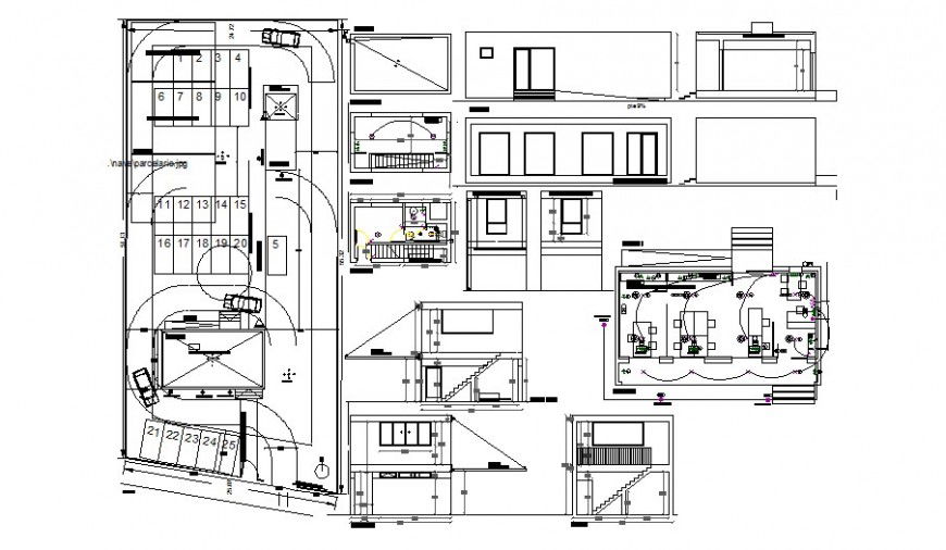 Rent a car office layout plan drawing in AutoCAD file.