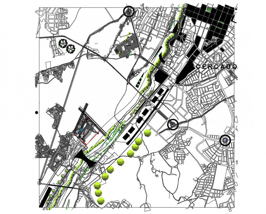 Research Centre and farm extension location plan in auto cad