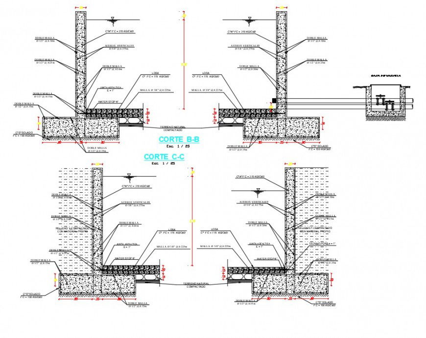 Reservoir foundation section plan layout file