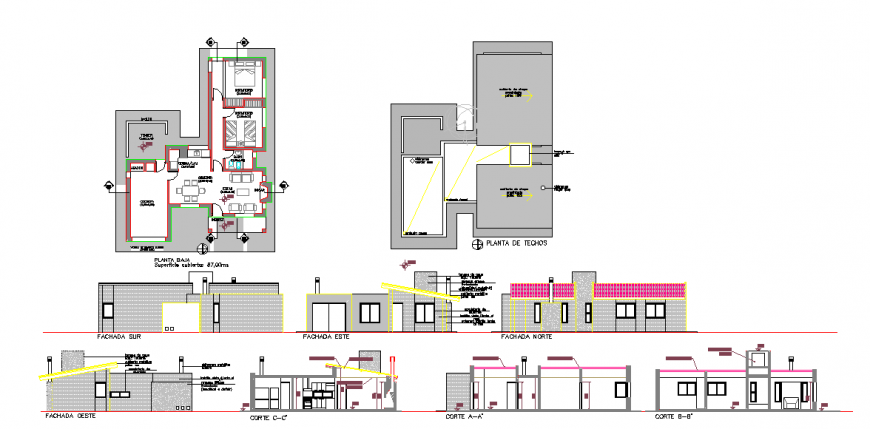 Residence cottage plan & Other detail