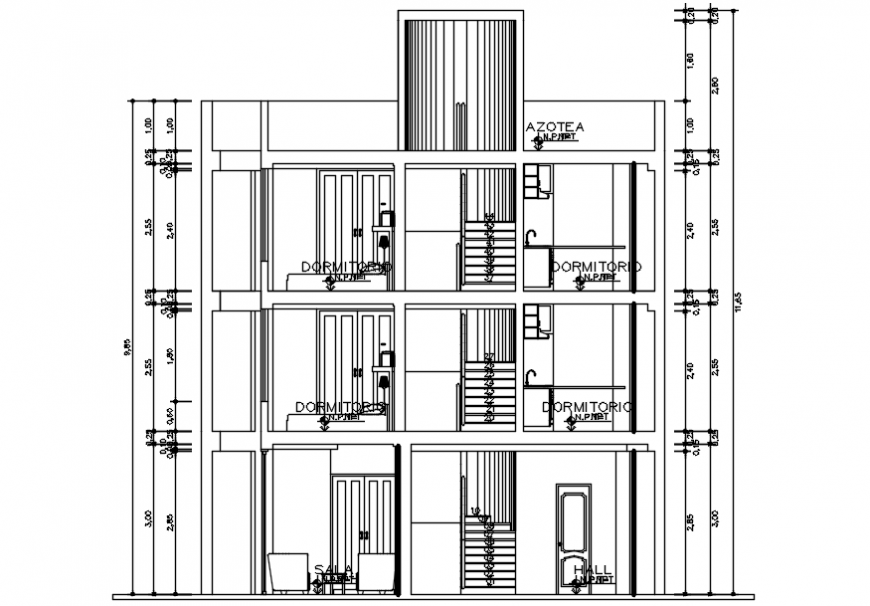 Residence elevation in AutoCAD file