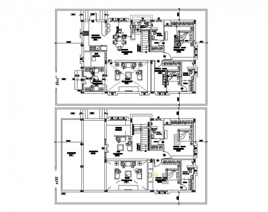 residence ground floor and first floor detail cad file
