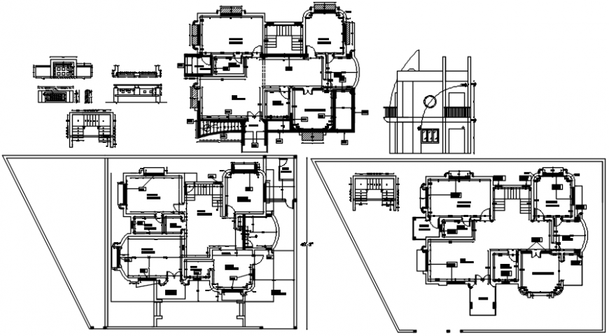 residence house project detail autocad file