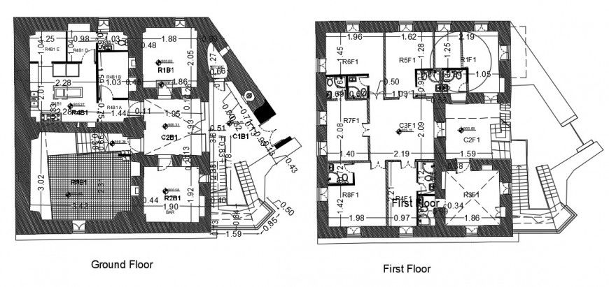 residence layout plan with furniture detail cad file