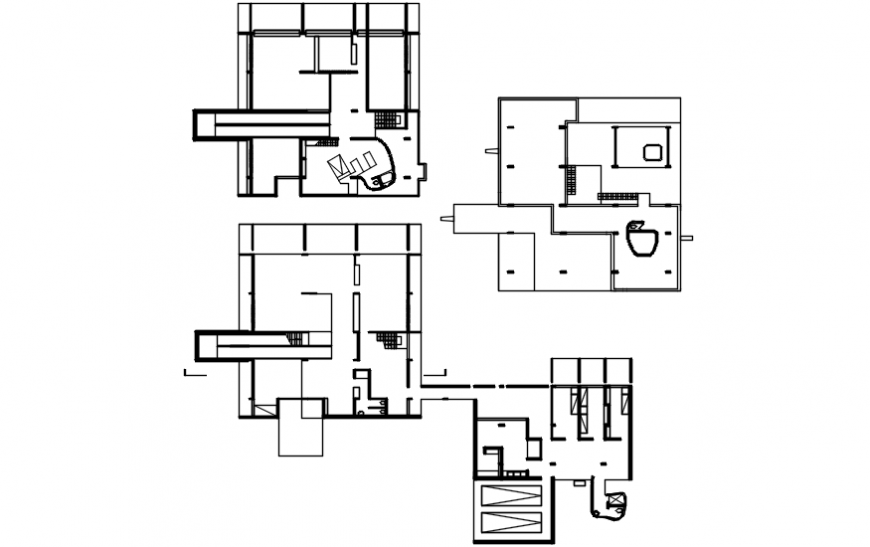 Residence villa floor plan distribution drawing details dwg file