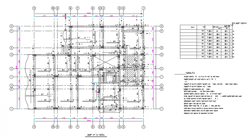 Residencial plan & Construction detail in DWG file