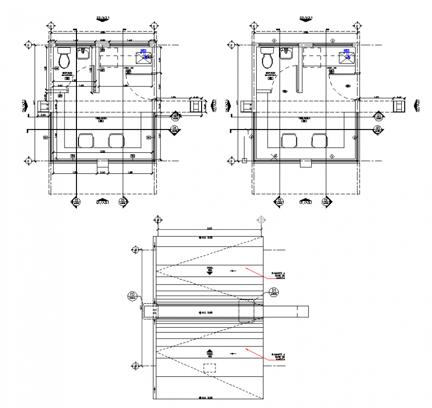 Residential house plan detail elevation 2d view elevation autocad file