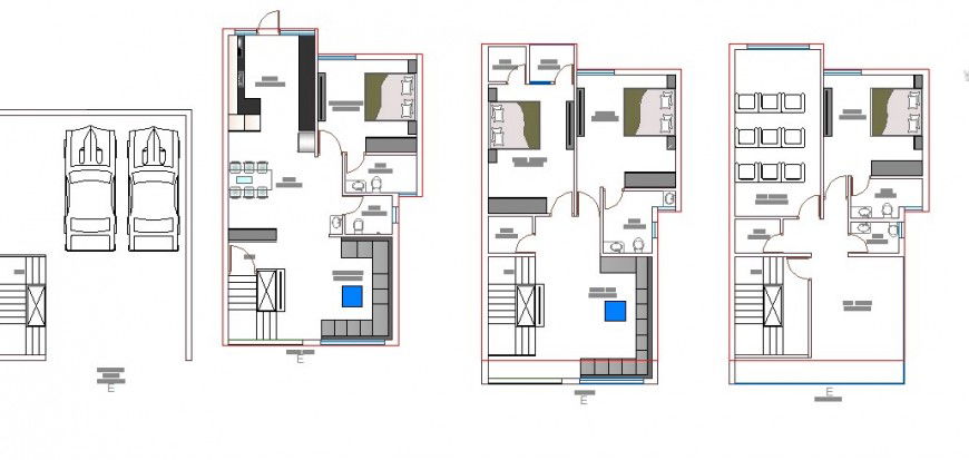Residential apartment building houses layout plan drawing details dwg file
