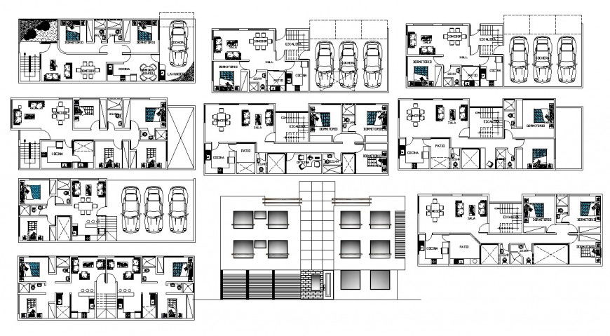 Residential apartment detail 2d view CAD structural block layout file in autocad format