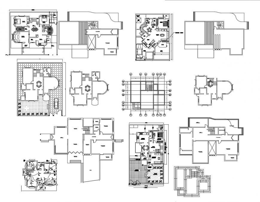 Residential apartment detail 2d view working plan layout dwg file
