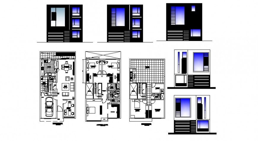 Residential apartment detail plan and elevation 2d view layout file in autocad format