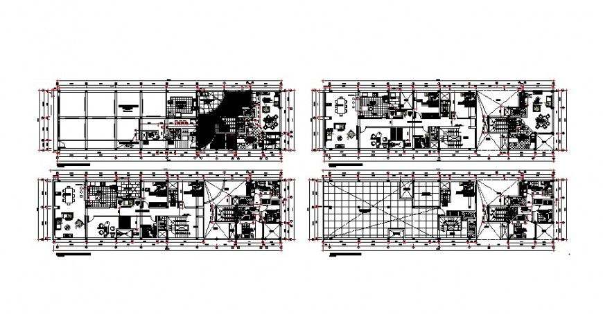 Residential apartment detail working plan drawing in dwg format
