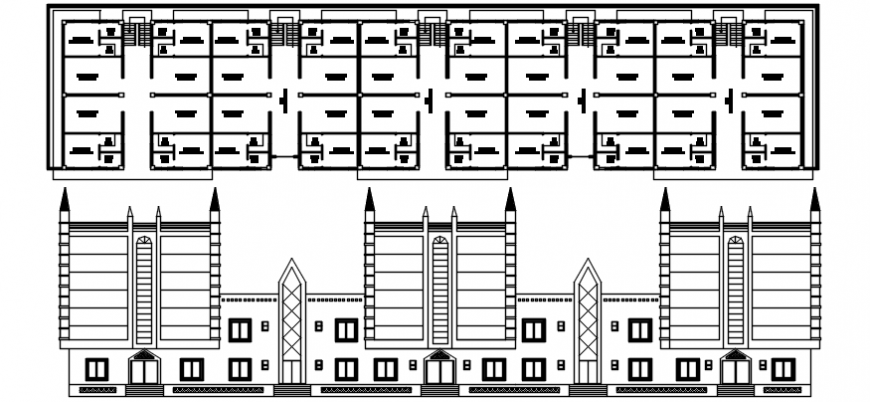 Residential apartment drawing details elevation and plan dwg file