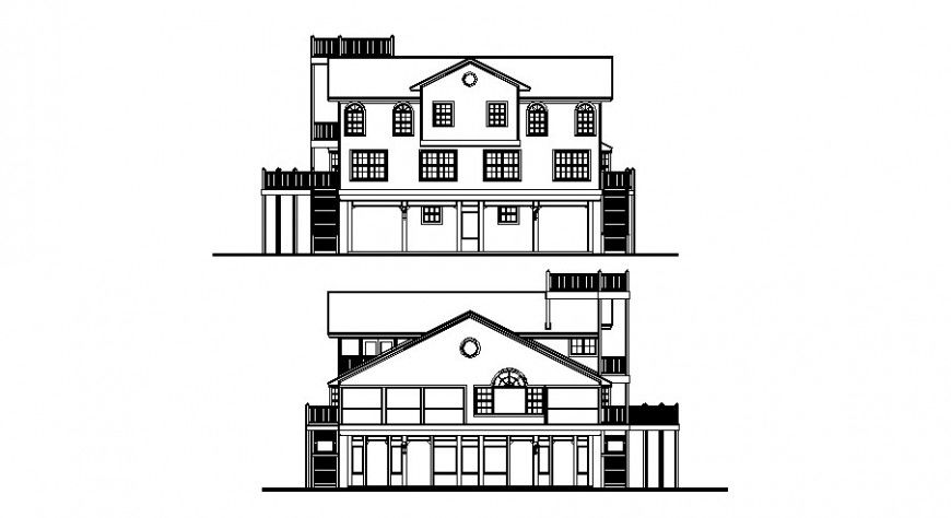 Residential apartment elevation detail drawing in autocad format