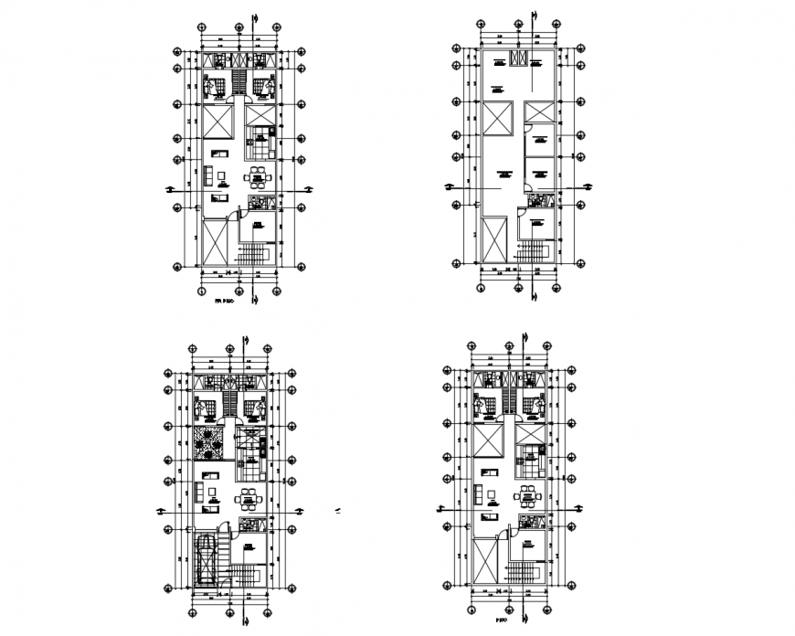 Residential apartment housing building floor plan cad drawing details dwg file
