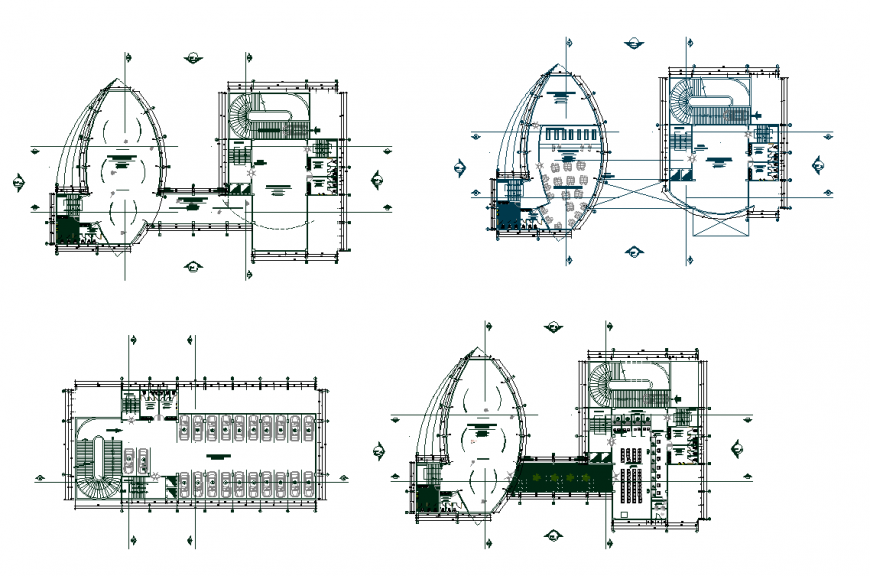 Residential area design with architectural detail dwg file