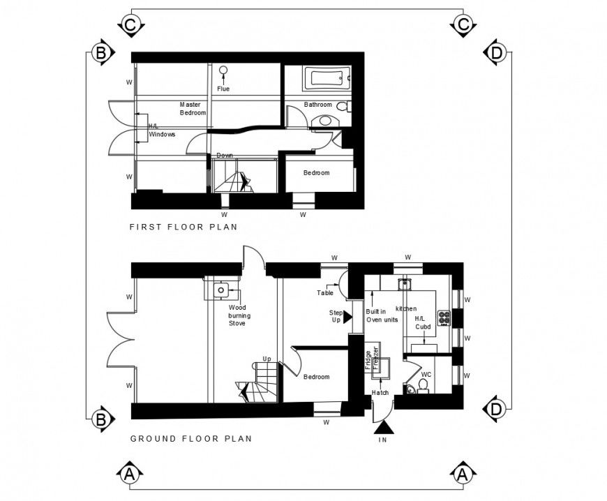 Residential area floor plan in auto cad software