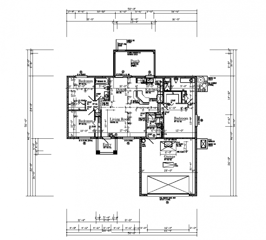 Residential area plan with architectural detail dwg file