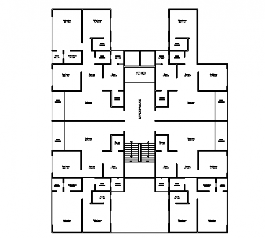 Residential area plan with architecture design dwg file