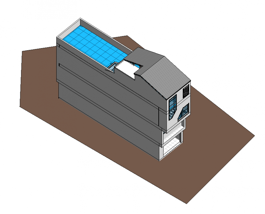 Residential building 3d model layout 3d max file
