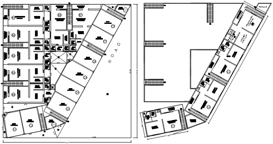 Residential building block floor plan drawing details dwg file