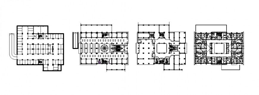 Residential building floor distribution plan and auto-cad drawing details dwg file