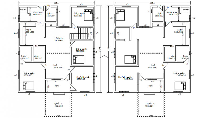 Residential building floor plan