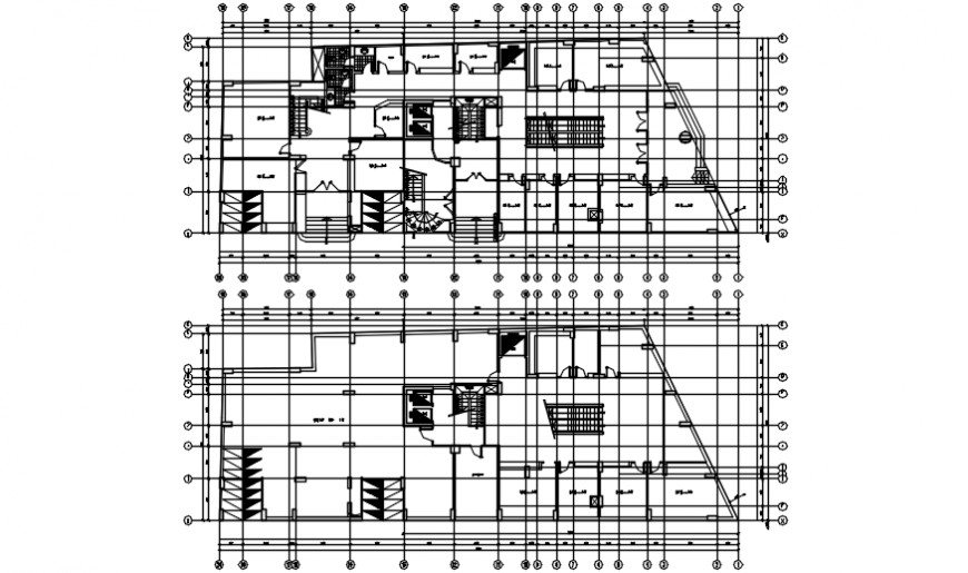 Residential building floors sanitary installation cad drawing details dwg file
