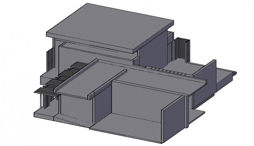 Residential bungalow drawings 3d model details in autocad