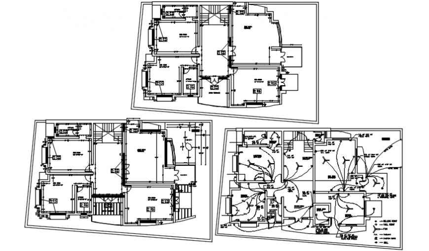 Residential bungalow floor plan and electrical layout plan drawing details dwg file