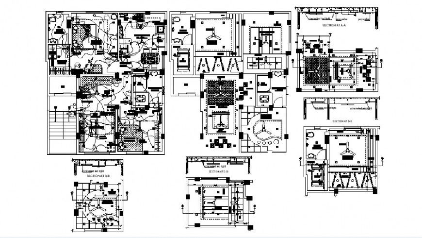 Residential bungalow plan and electrical installation layout plan details dwg file
