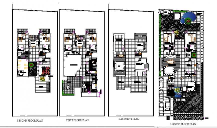Residential Bungalow plan layout file