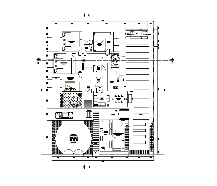 Residential Bungalow structure detail elevation layout plan Autocad file