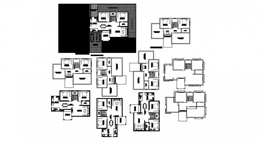 Residential bungalow working plan drawing in autocad