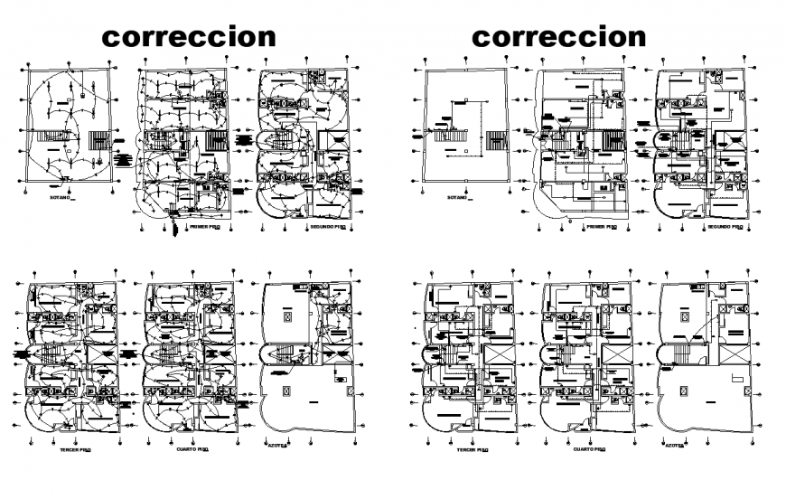 Residential electrical installation layout autocad file